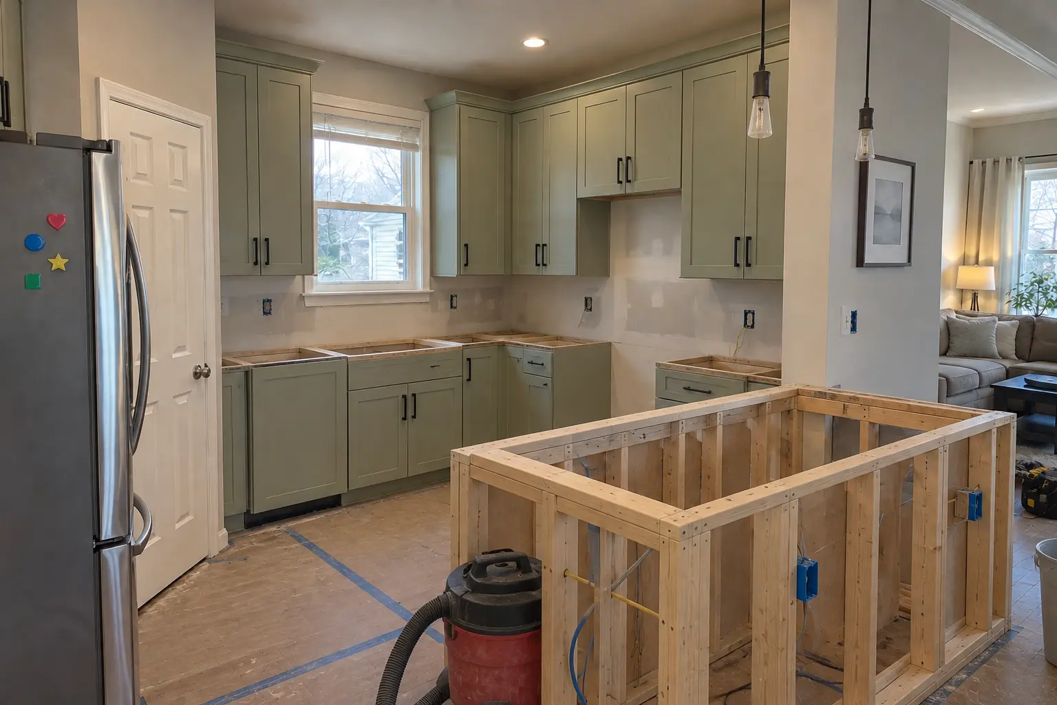 Kitchen Design & Layout Planning in a 2000s new construction — in progress
