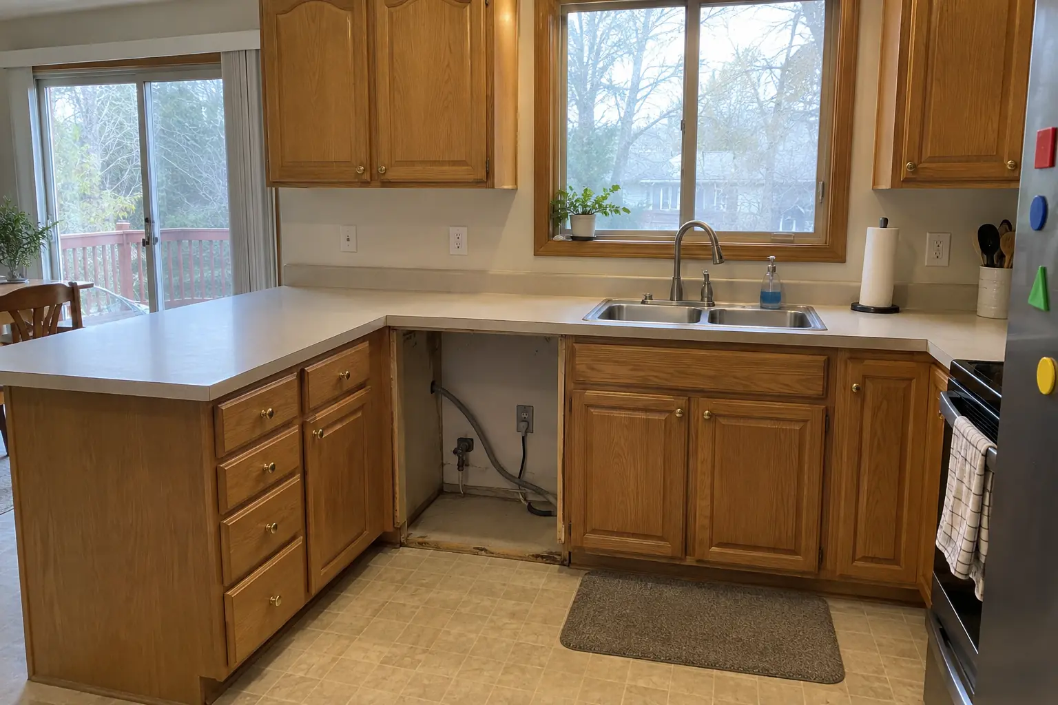 Dishwasher Installation — before