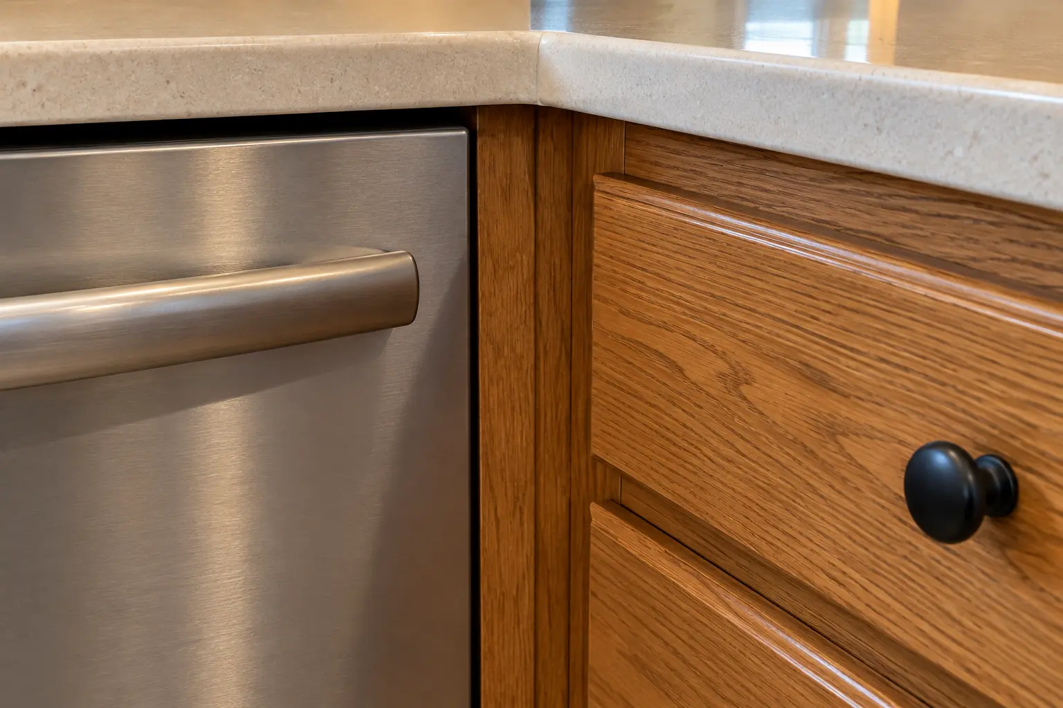 Dishwasher Installation in a 1980s-1990s two-story colonial / tract house — detail