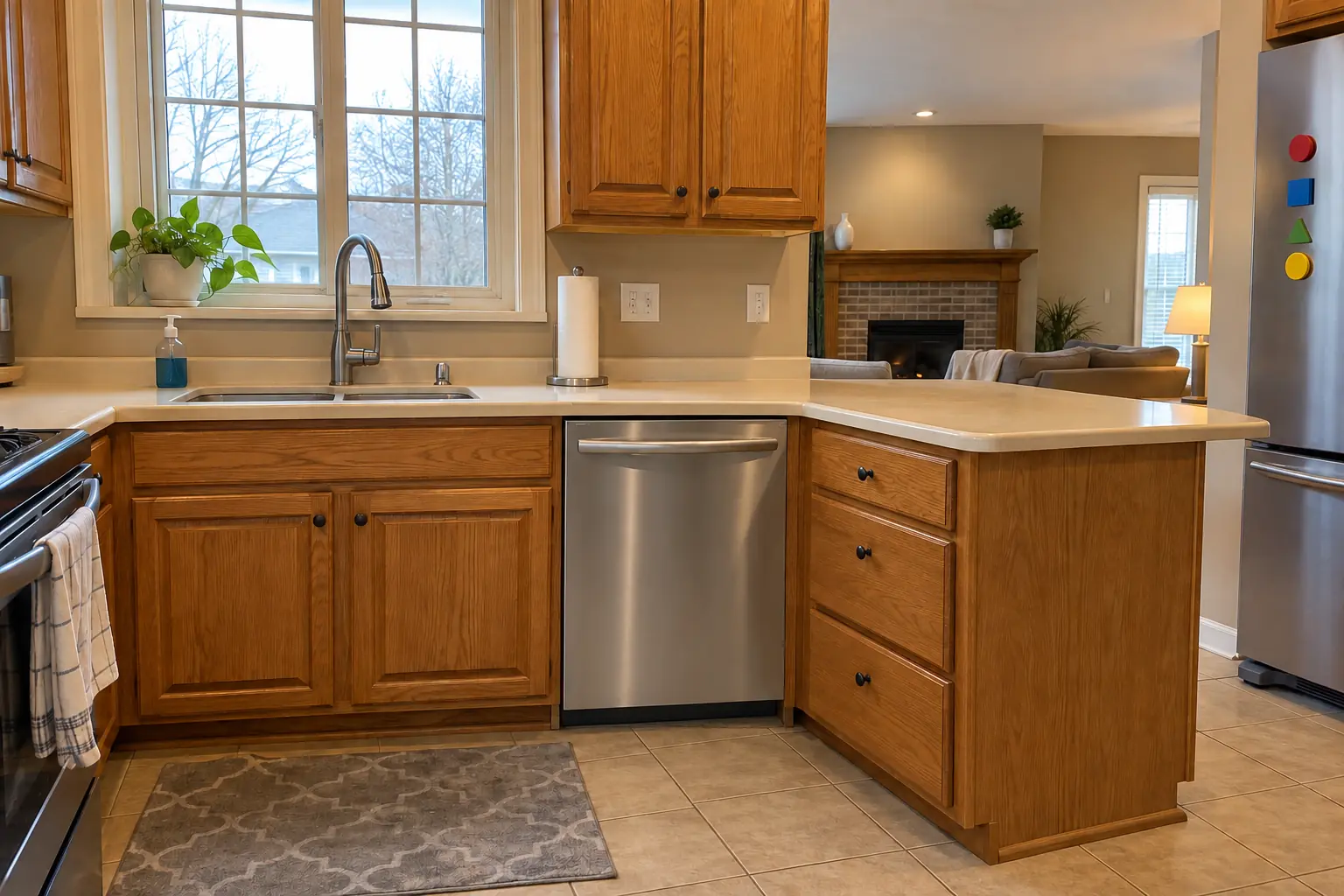Dishwasher Installation in a 1980s-1990s two-story colonial / tract house — installed