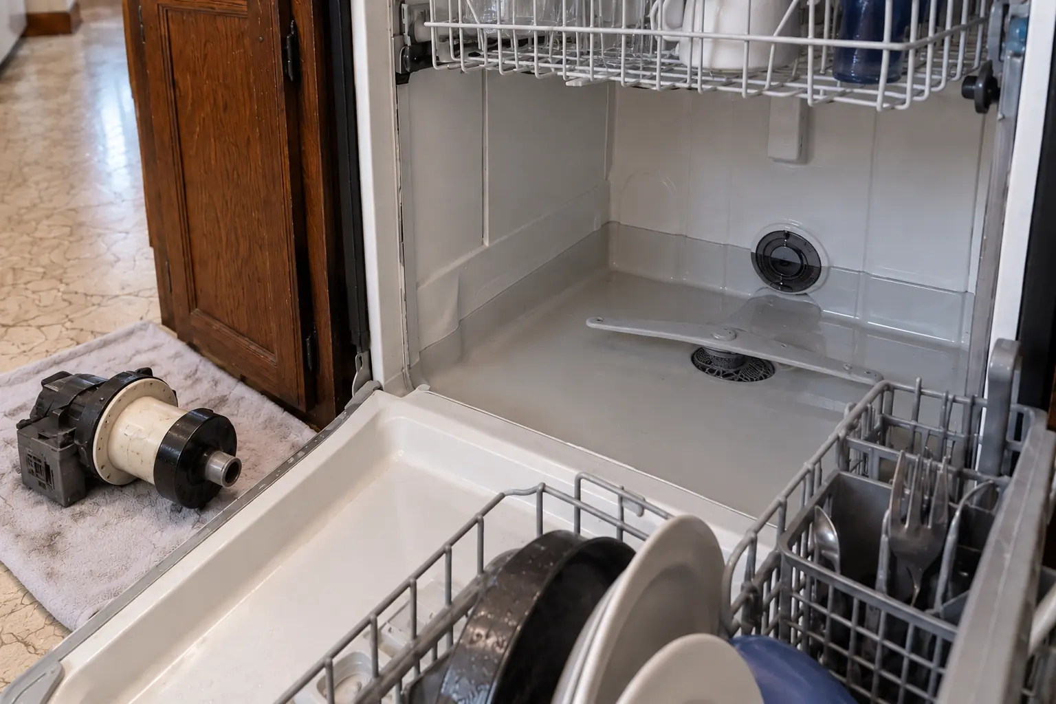 Dishwasher Repair in a prewar house — detail