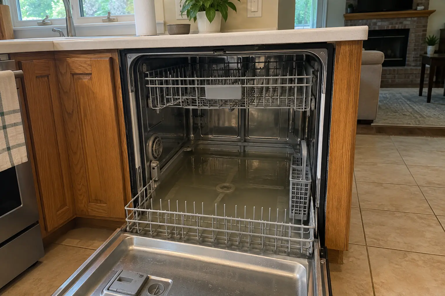 Dishwasher Repair in a 1980s-1990s two-story colonial / tract house — problem