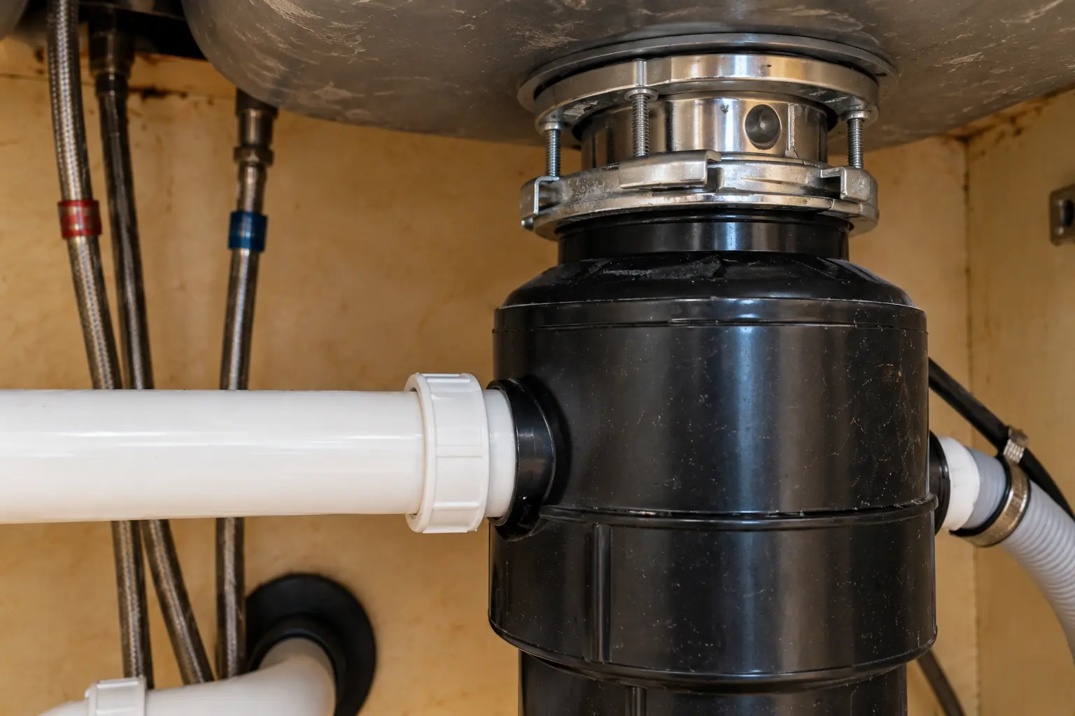 Garbage Disposal Installation & Repair in a prewar house — detail