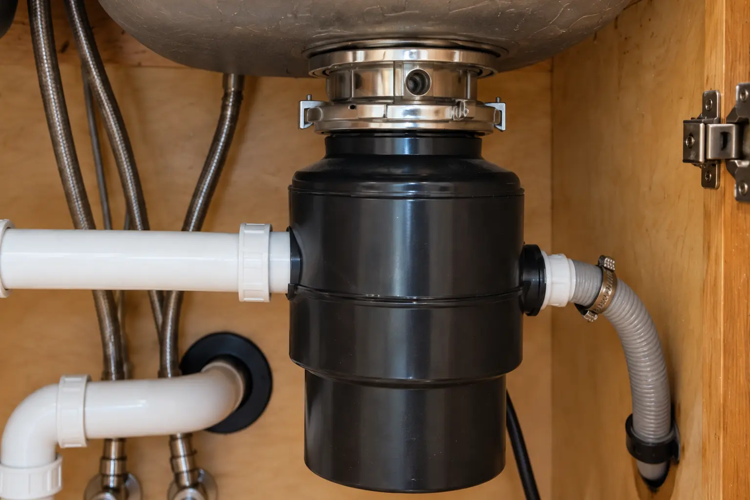 Garbage Disposal Installation & Repair in a 2000s new construction — detail