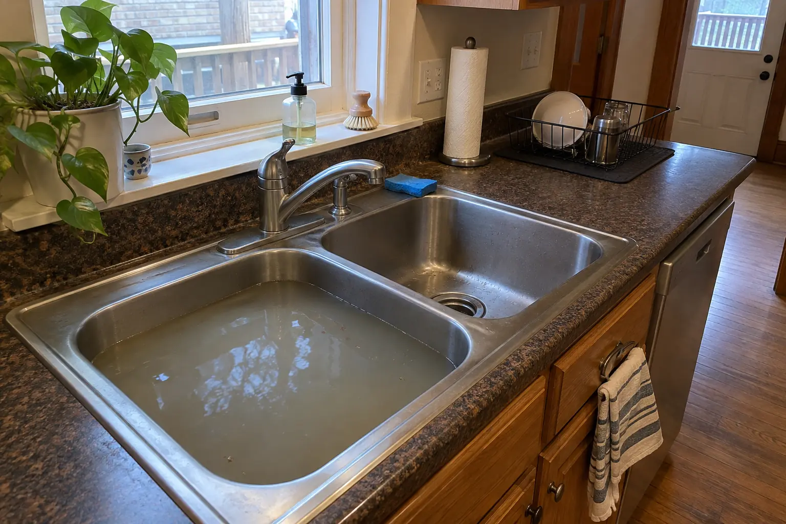 Kitchen Drain Cleaning project near Berwyn, before