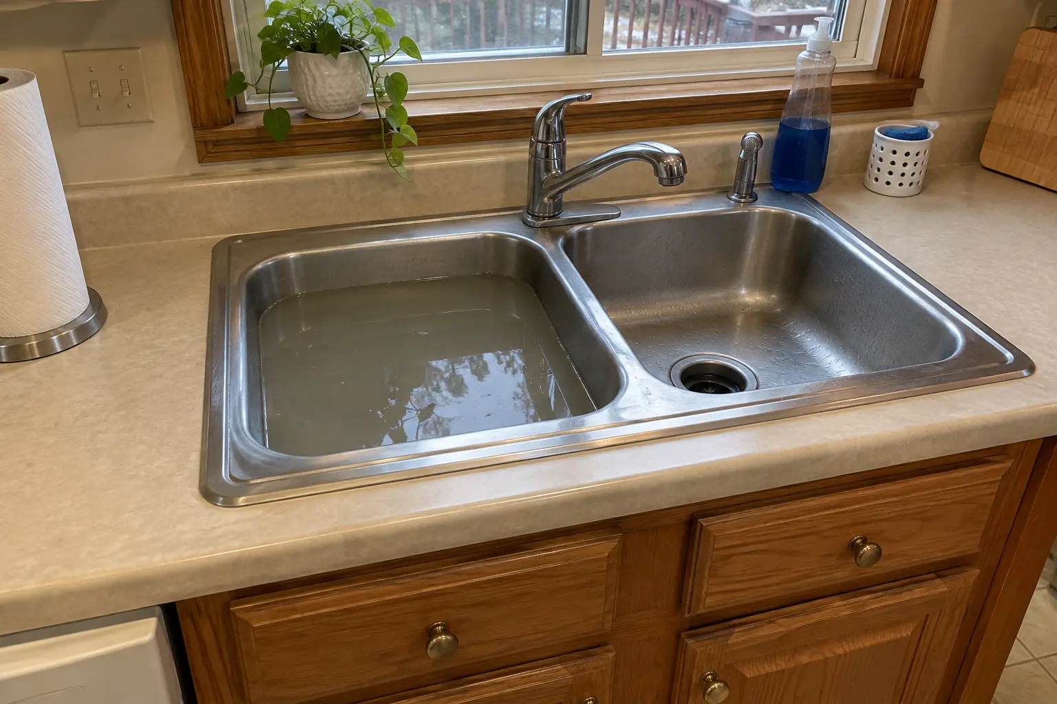 Kitchen Drain Cleaning — before