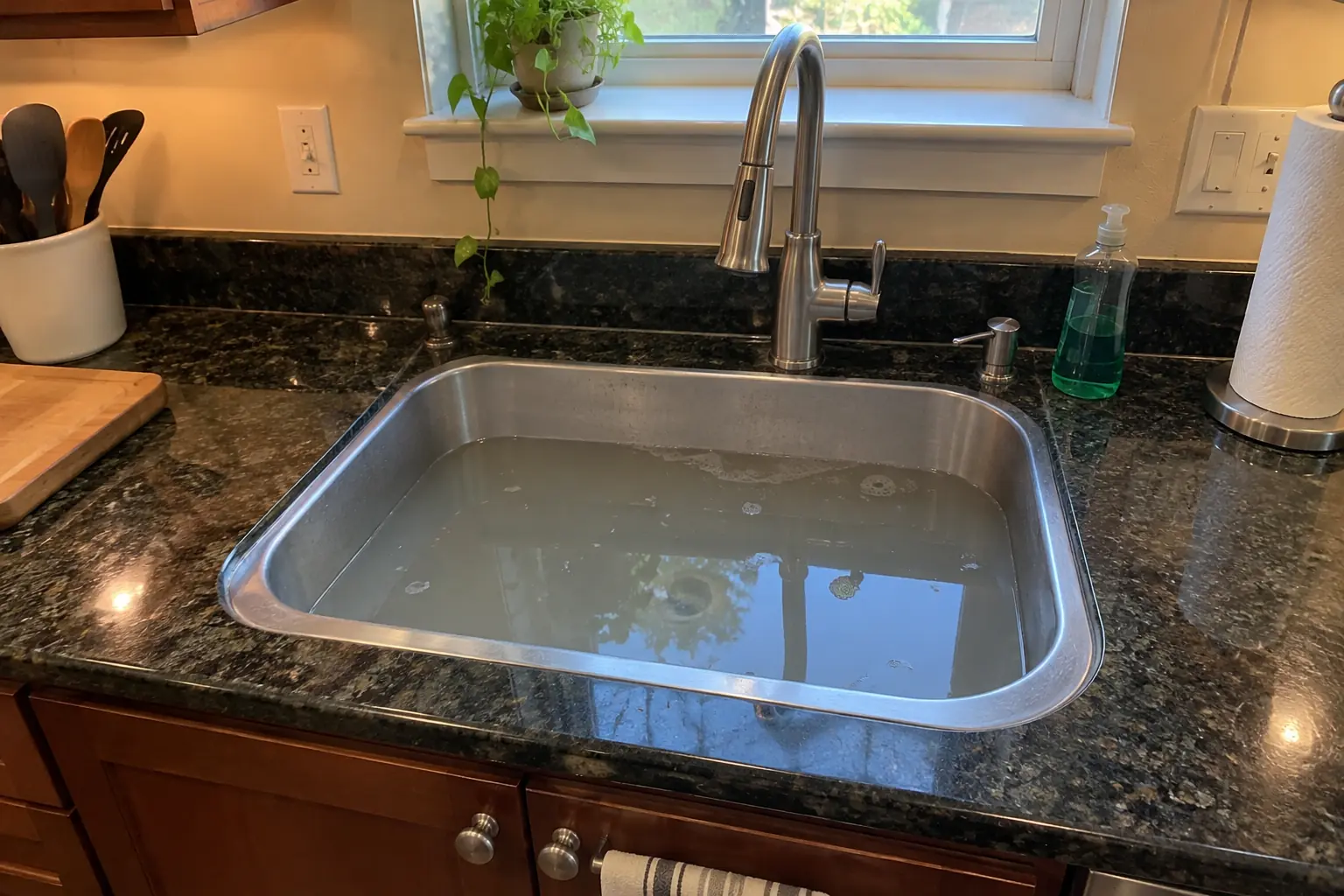 Kitchen Drain Cleaning project near Plainfield, before