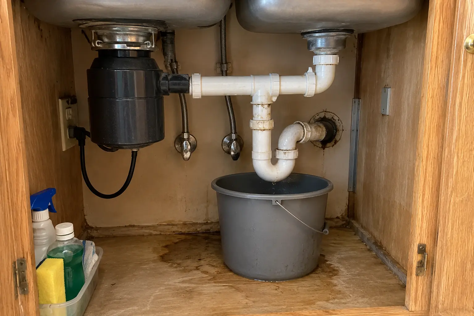 Kitchen Sink Leak & Drain Repair — before