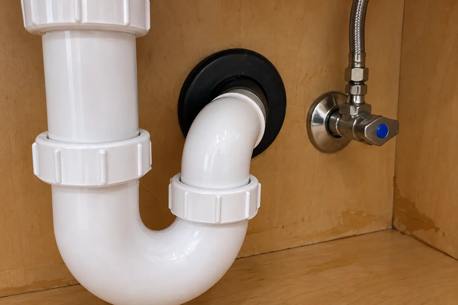 Kitchen Sink Leak & Drain Repair in a 2000s new construction — detail