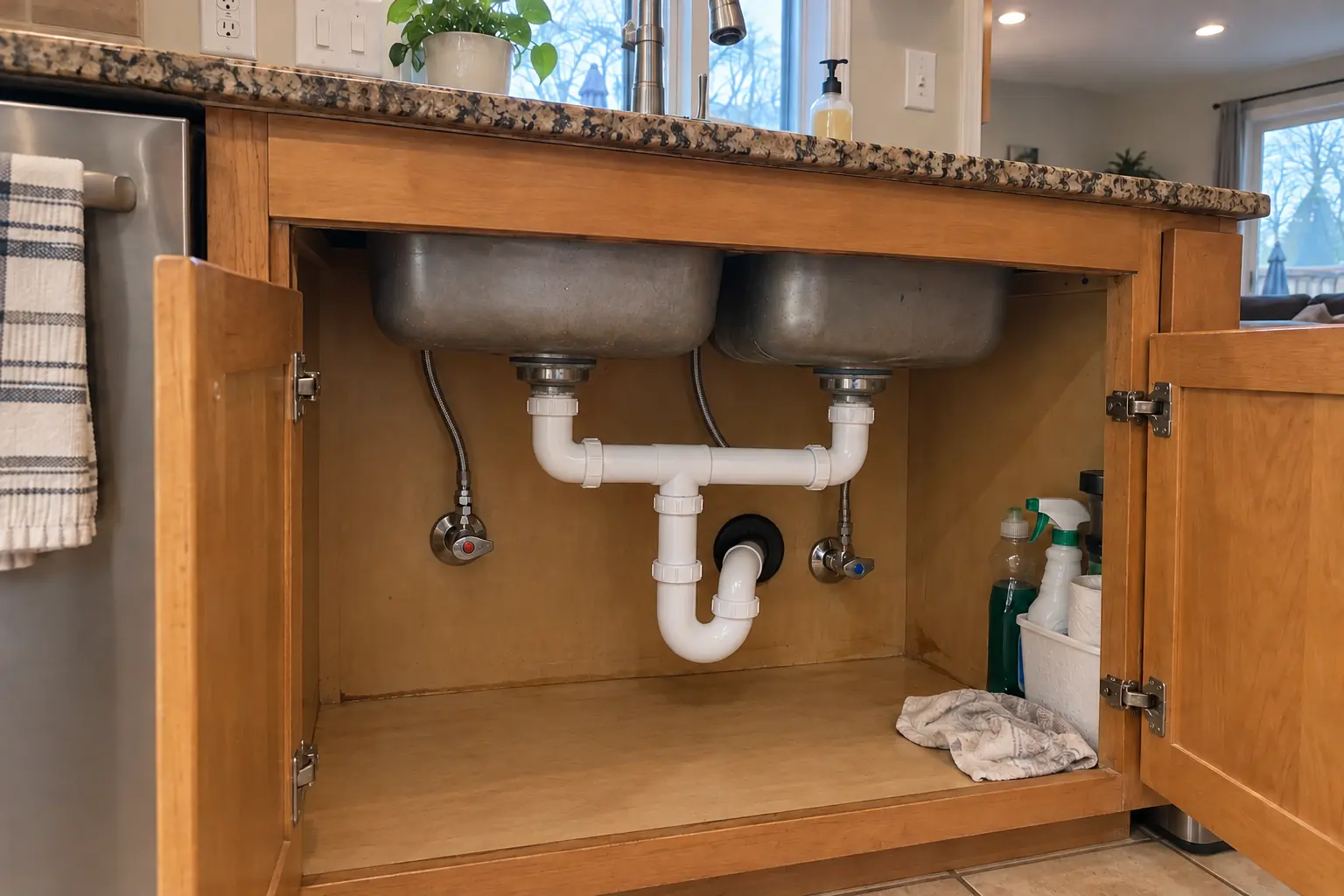 Kitchen Sink Leak & Drain Repair project in Plainfield