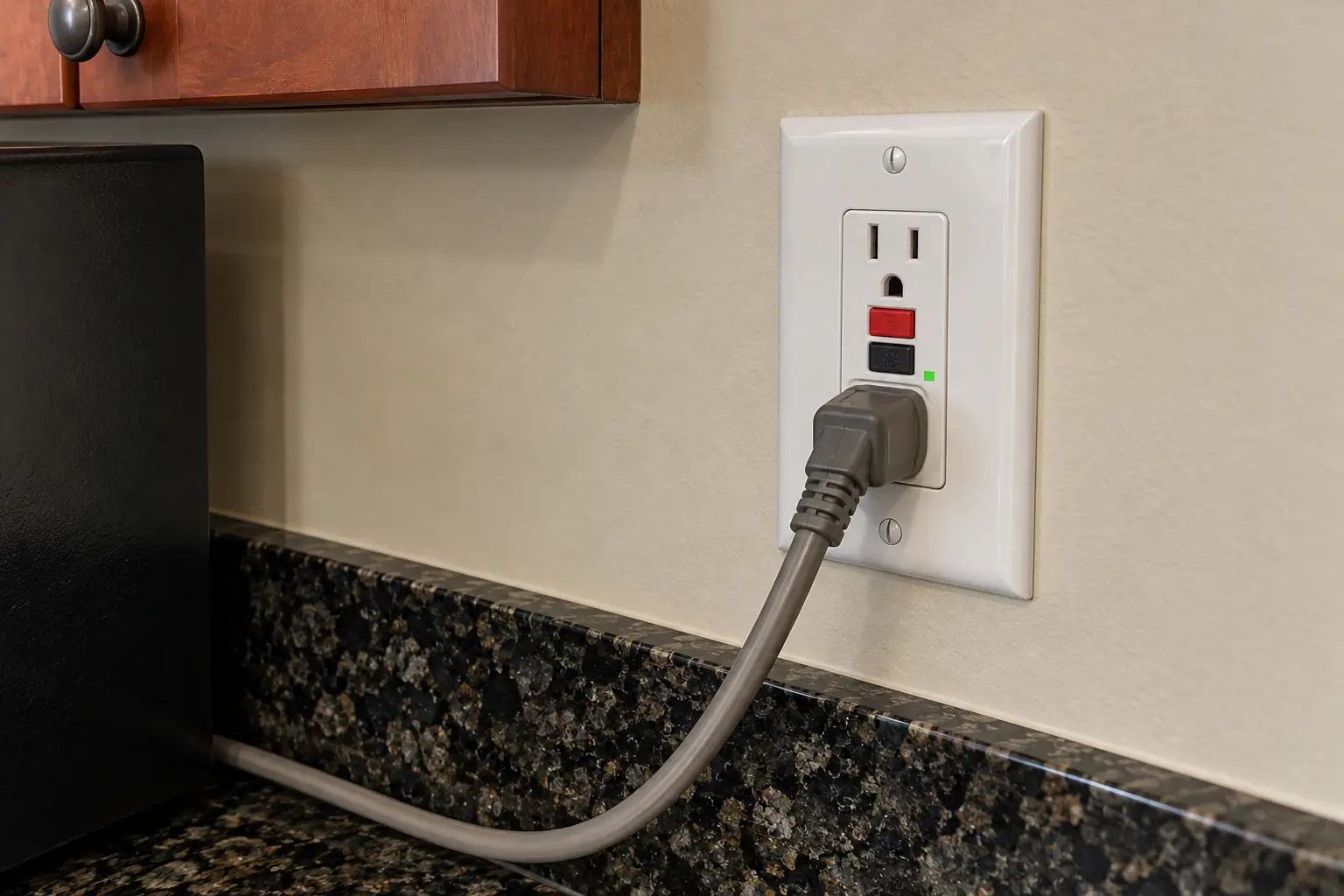 Kitchen Electrical Work in a 2000s new construction — detail