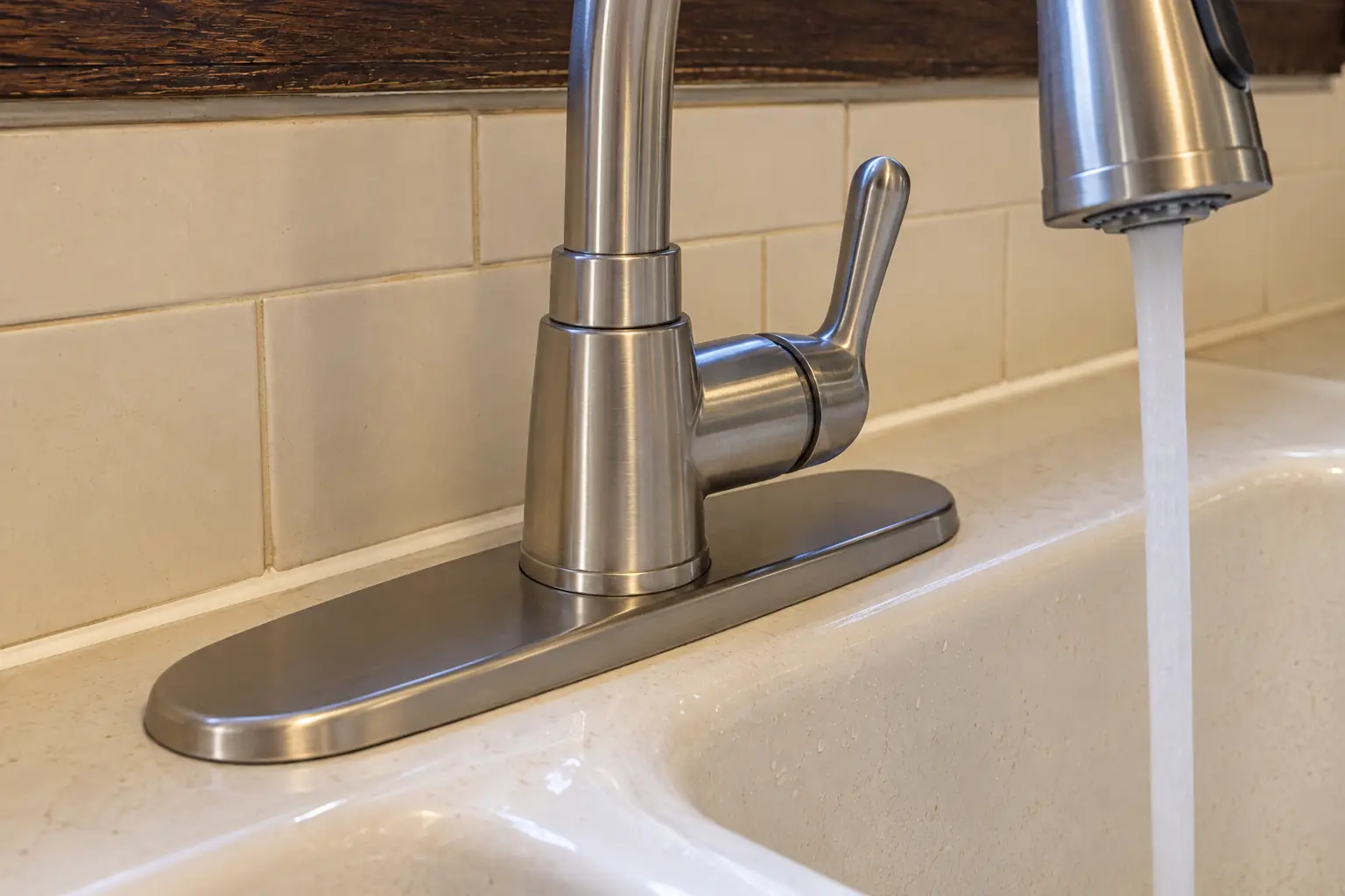 Kitchen Faucet Installation in a prewar house — detail