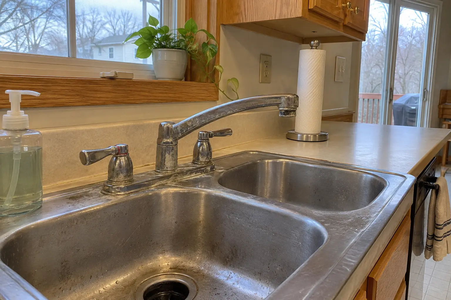 Kitchen Faucet Installation — before