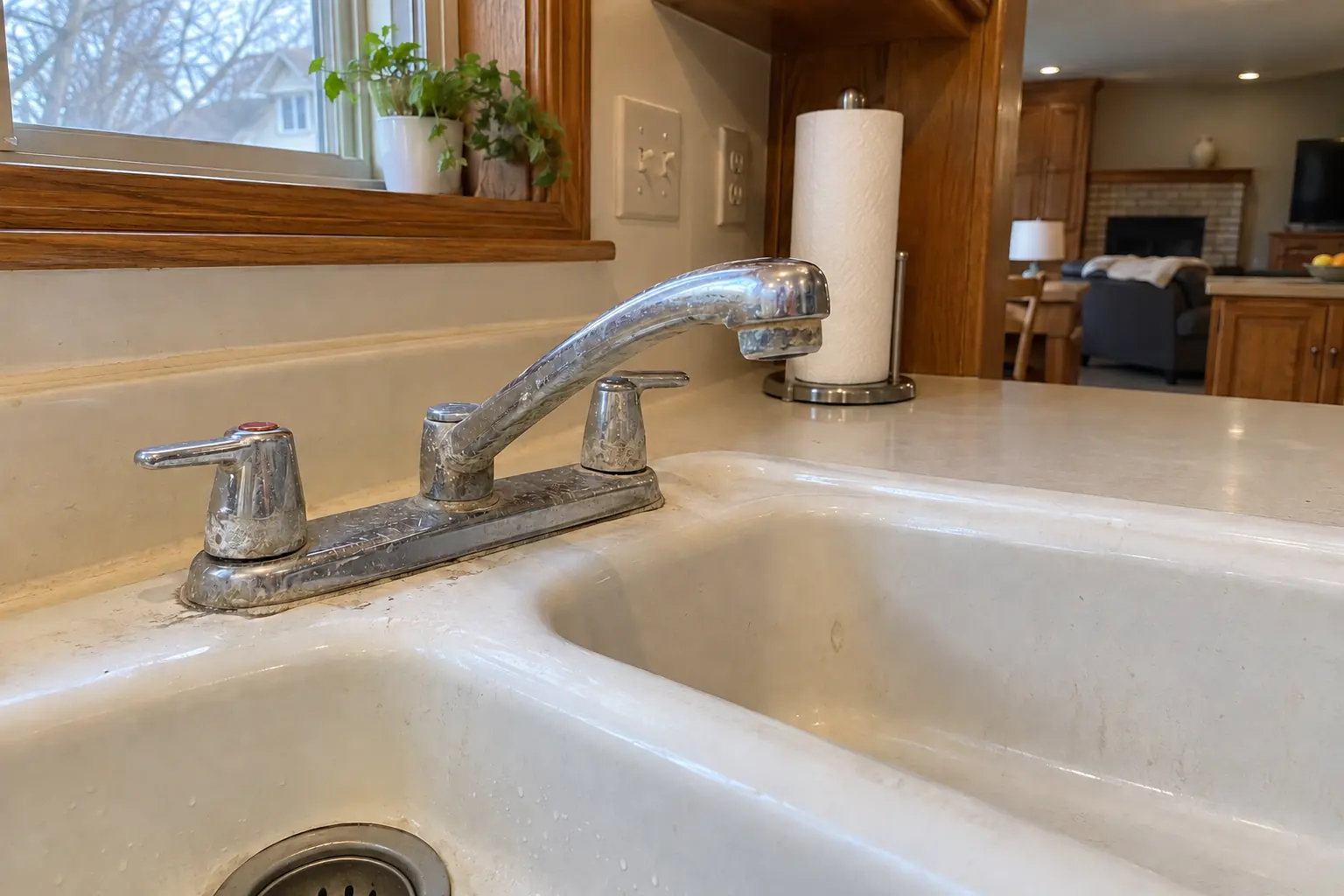 Kitchen Faucet Installation — before