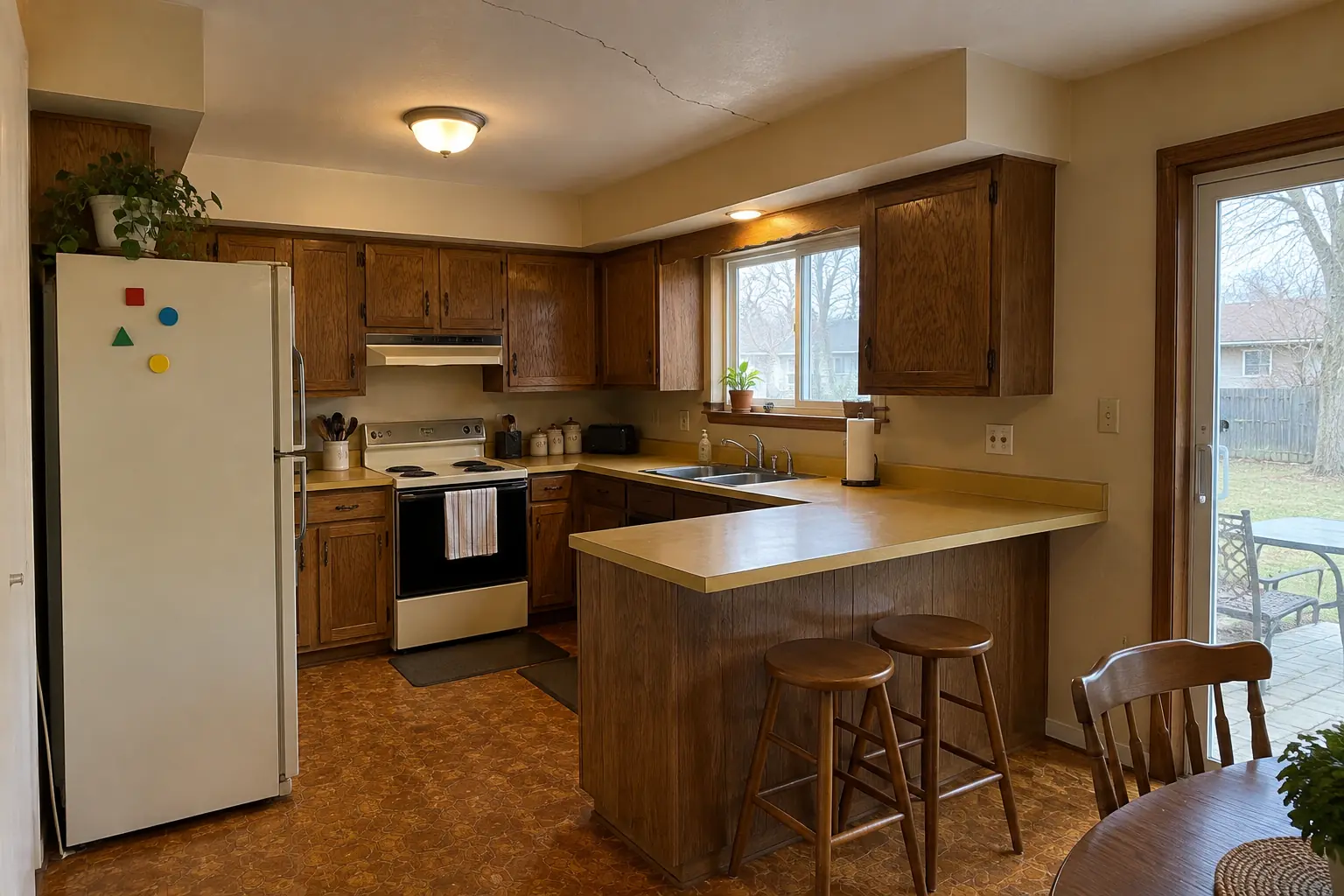 Kitchen Drywall & Finish Work in a 1970s split-level / raised ranch / tract — before