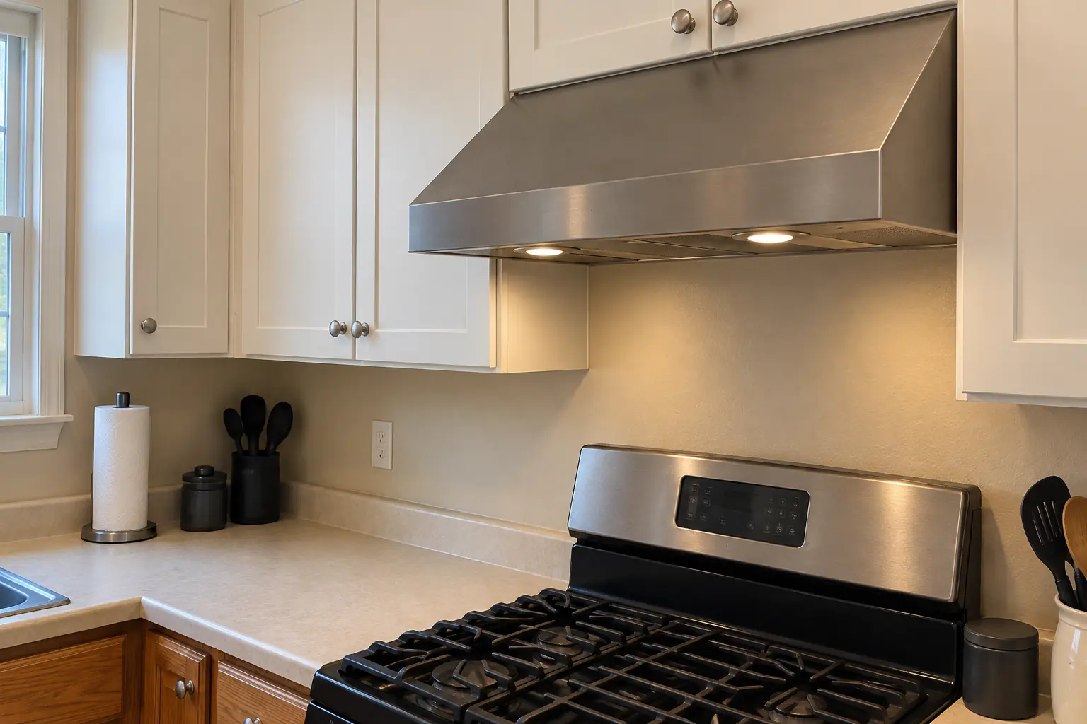 Kitchen Fire & Smoke Restoration in a 1980s-1990s two-story colonial / tract house — detail