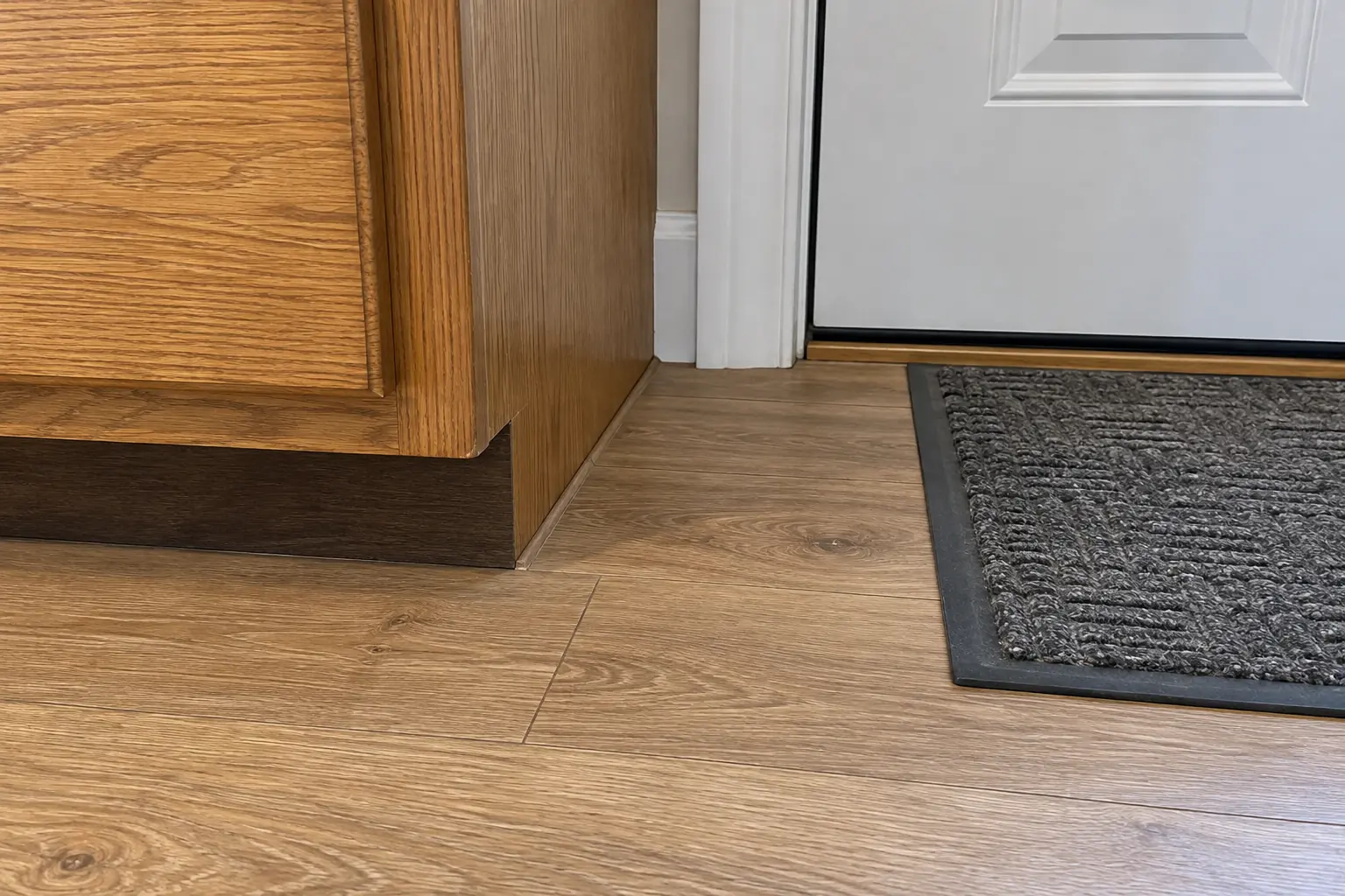 Kitchen Flooring Installation in a postwar ranch / cape cod / bi-level — detail
