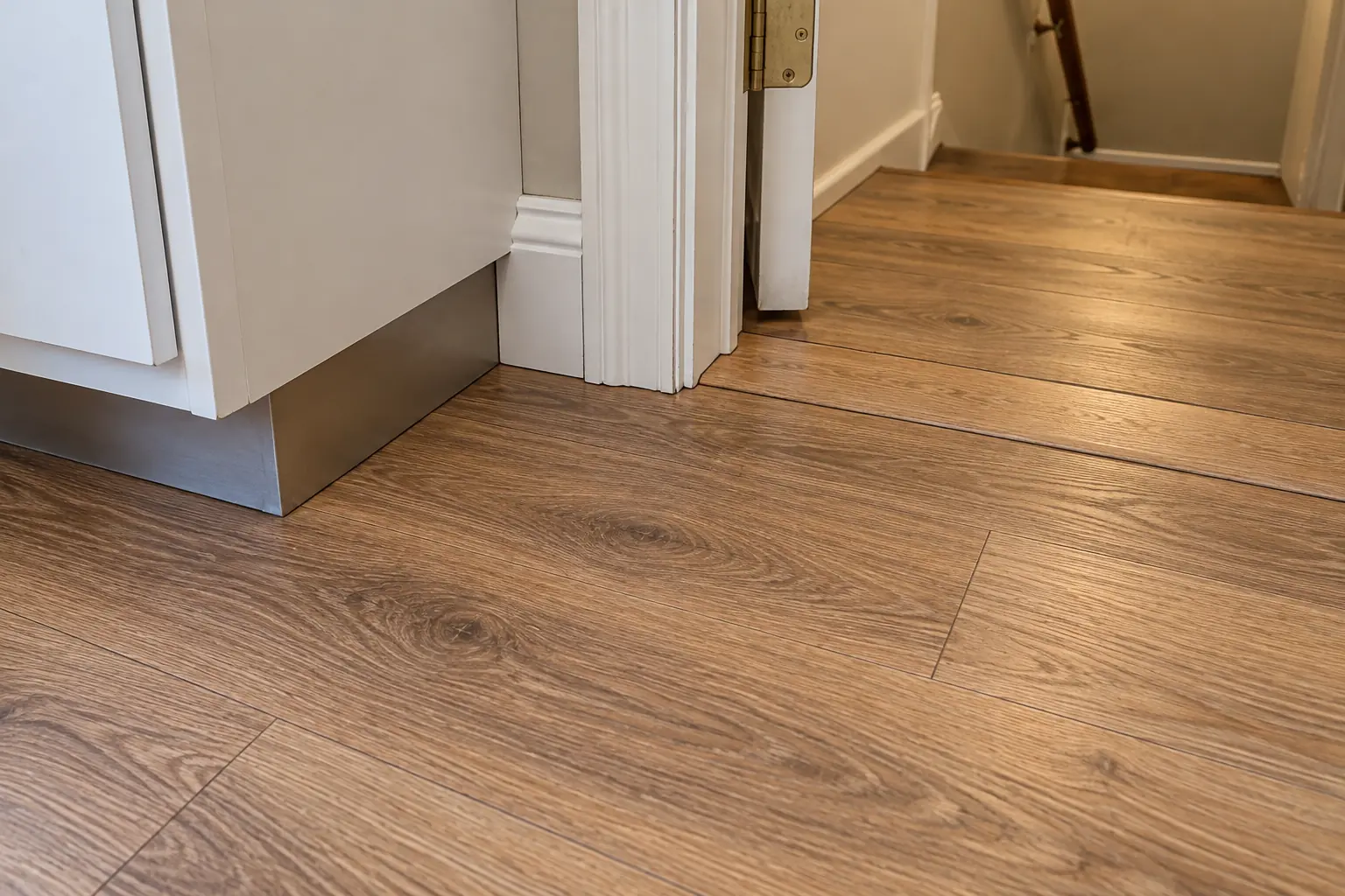 Kitchen Flooring Installation in a postwar ranch / cape cod / bi-level — detail