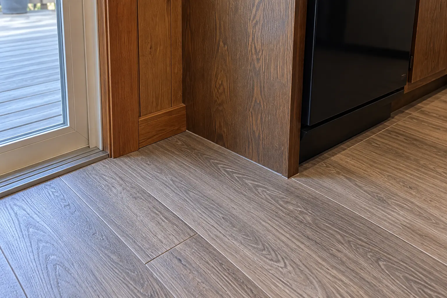 Kitchen Flooring Installation in a 1970s split-level / raised ranch / tract — detail