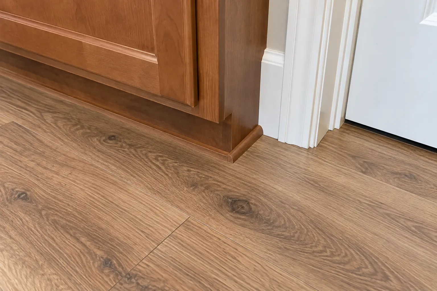 Kitchen Flooring Installation in a 2000s new construction — detail