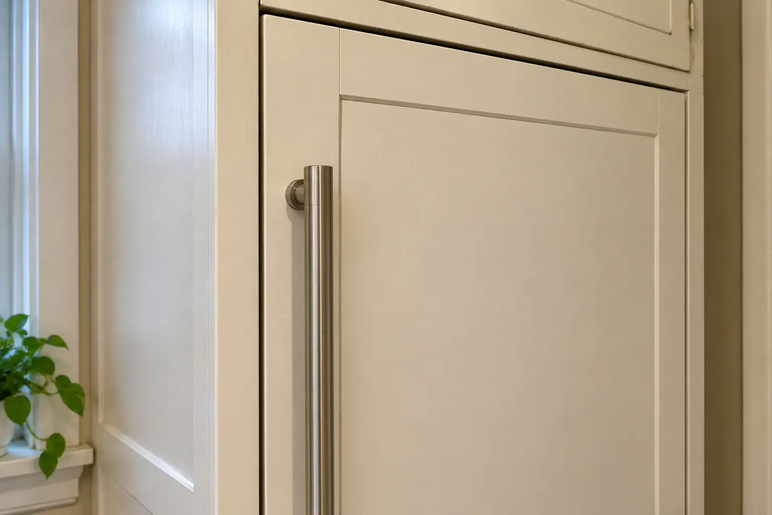 Built-In Refrigerator Installation in a prewar house — detail
