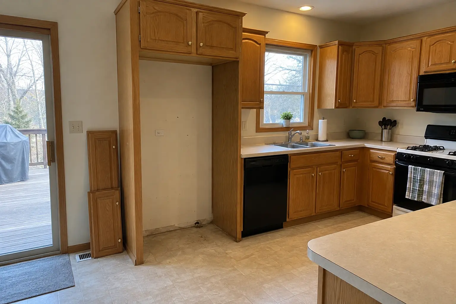 Built-In Refrigerator Installation — before