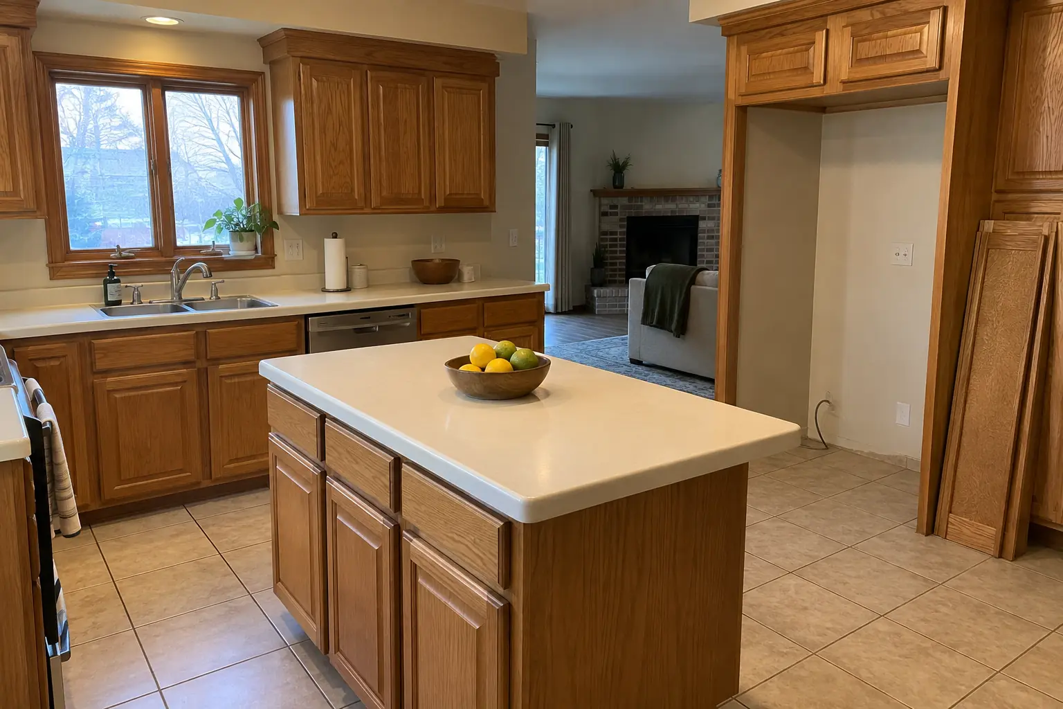 Built-In Refrigerator Installation — before