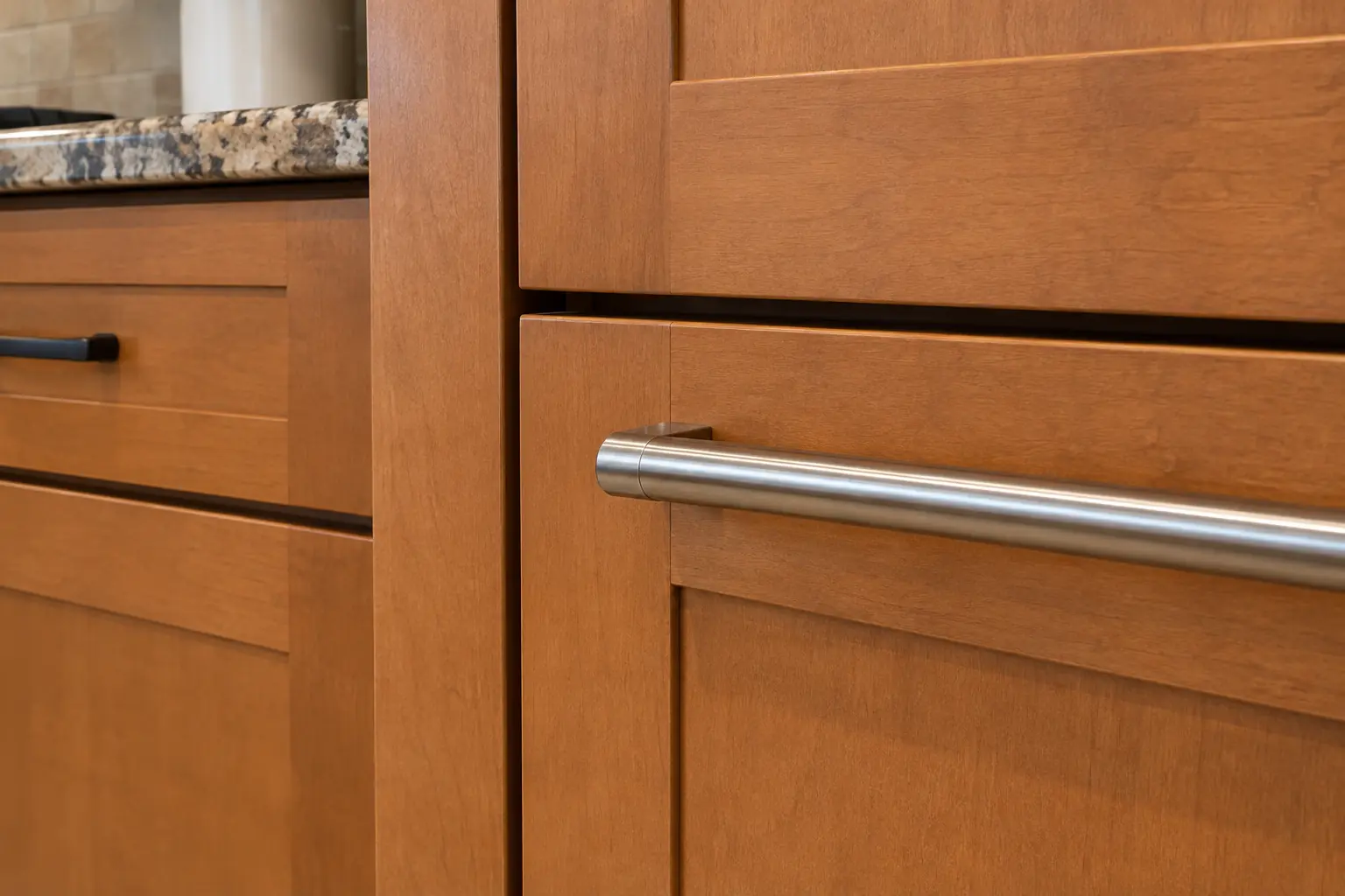 Built-In Refrigerator Installation in a 2000s new construction — detail