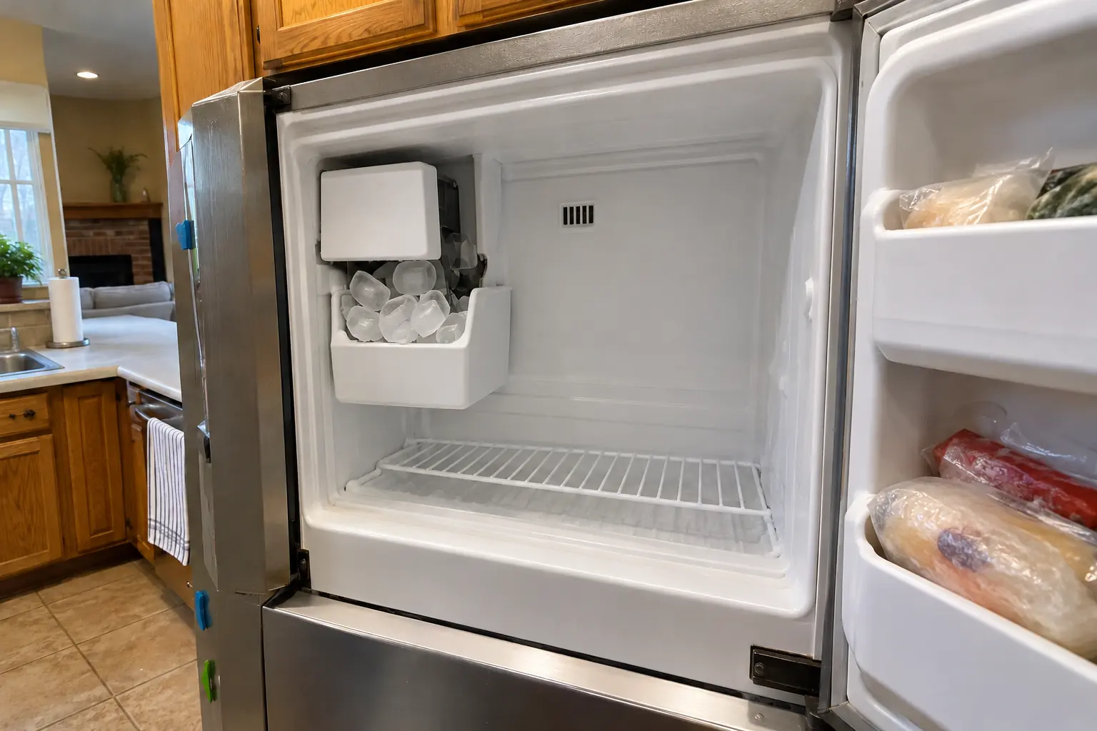 Refrigerator & Ice Maker Repair in a 1980s-1990s two-story colonial / tract house — fixed