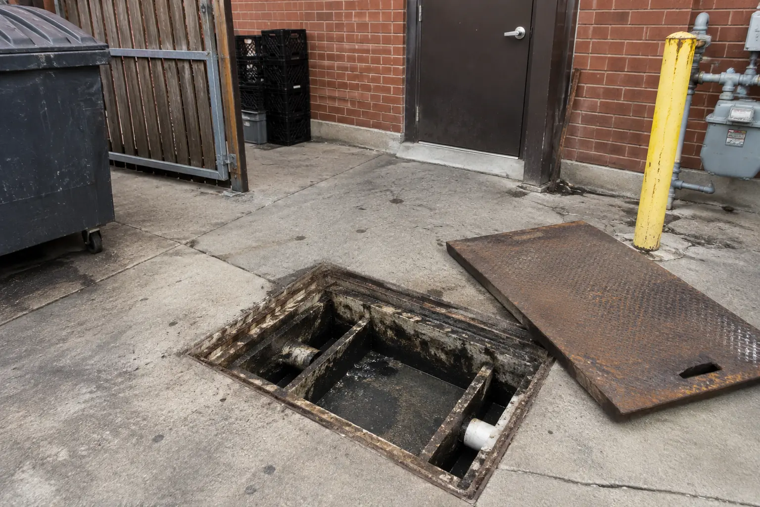 Grease Trap Installation & Cleaning — before