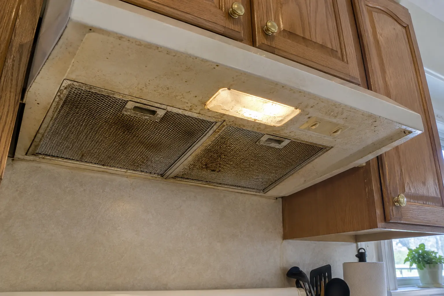 Residential Kitchen Hood Cleaning project near Itasca, before