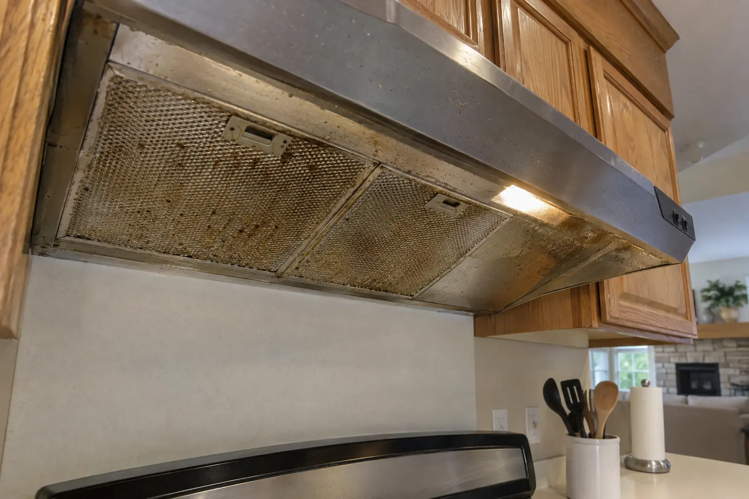 Residential Kitchen Hood Cleaning — before