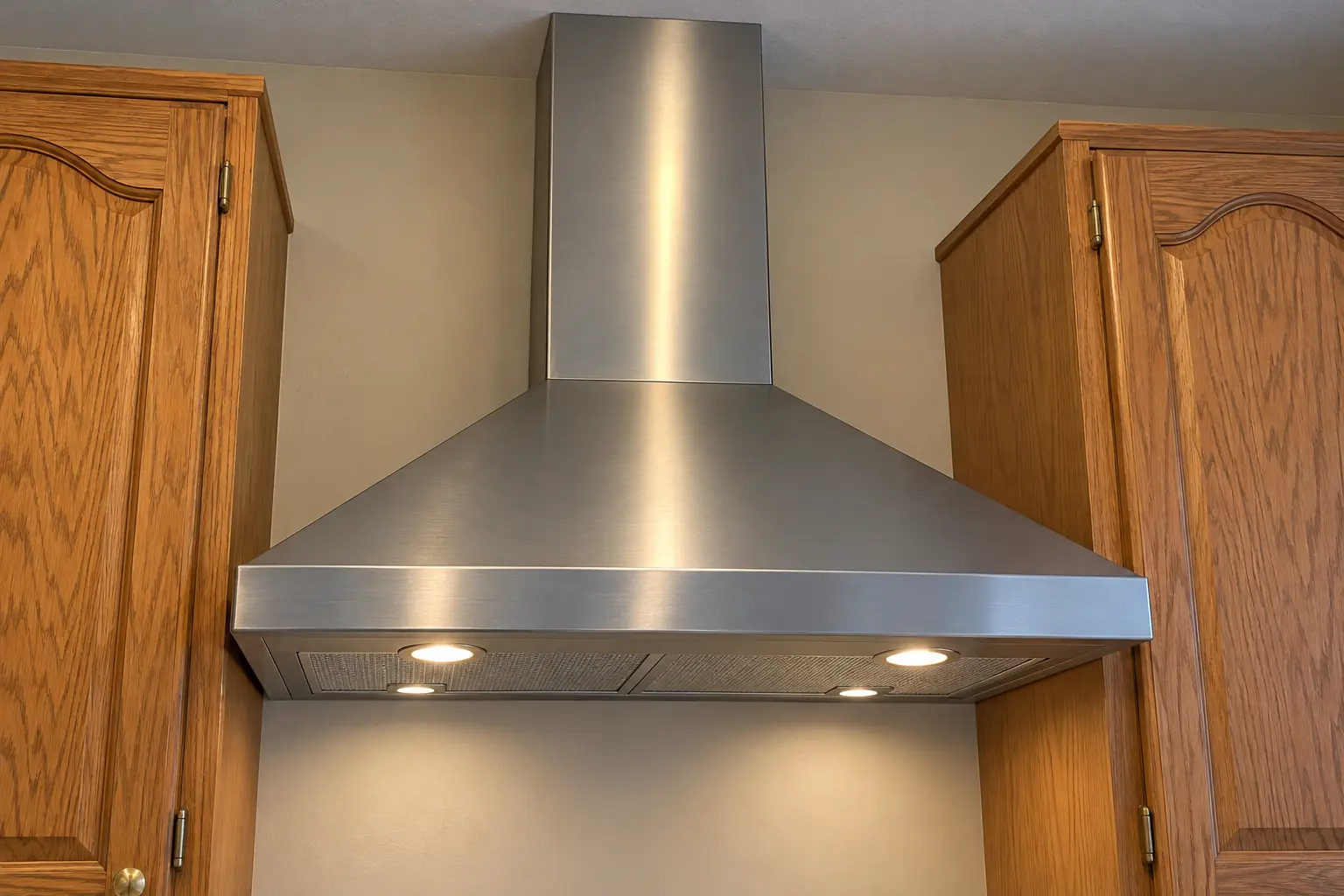 Kitchen Ventilation & Range Hoods in a 1980s-1990s two-story colonial / tract house — detail