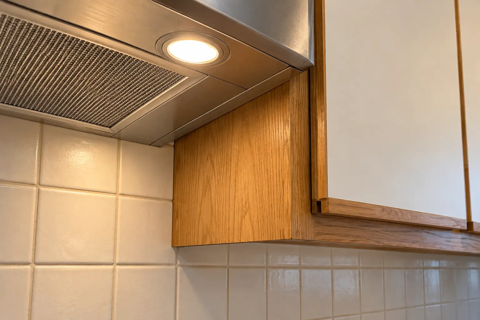 Kitchen Ventilation & Range Hoods in a 1980s-1990s two-story colonial / tract house — detail