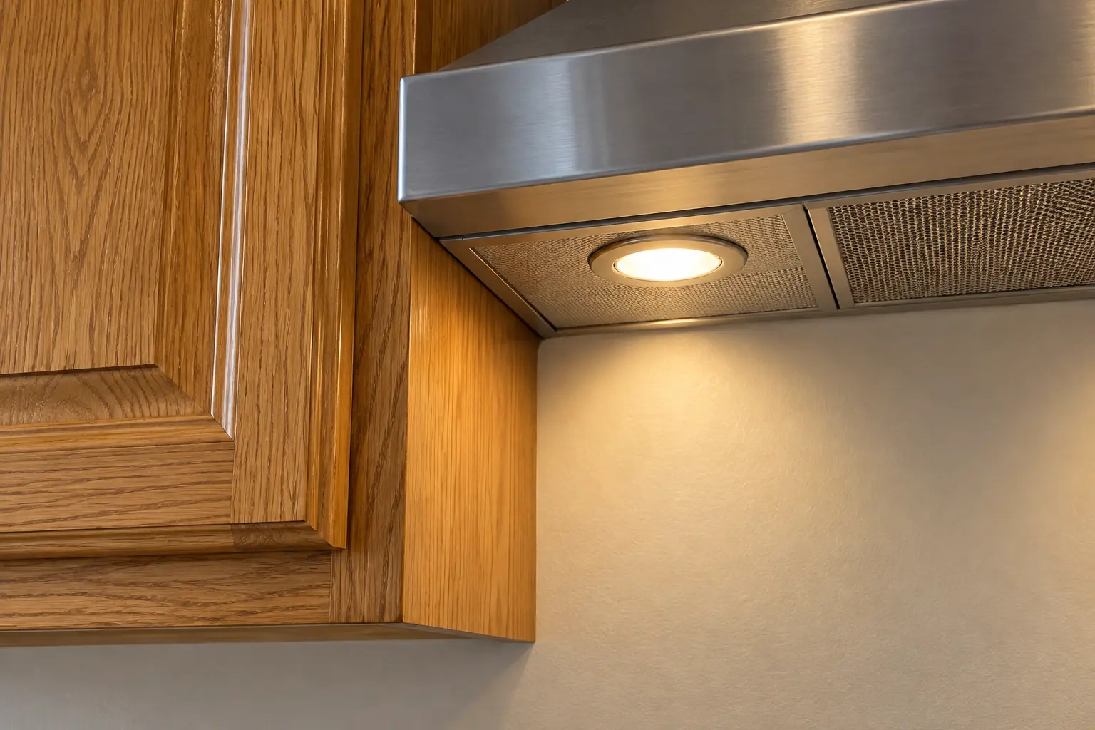 Kitchen Ventilation & Range Hoods in a 1980s-1990s two-story colonial / tract house — detail