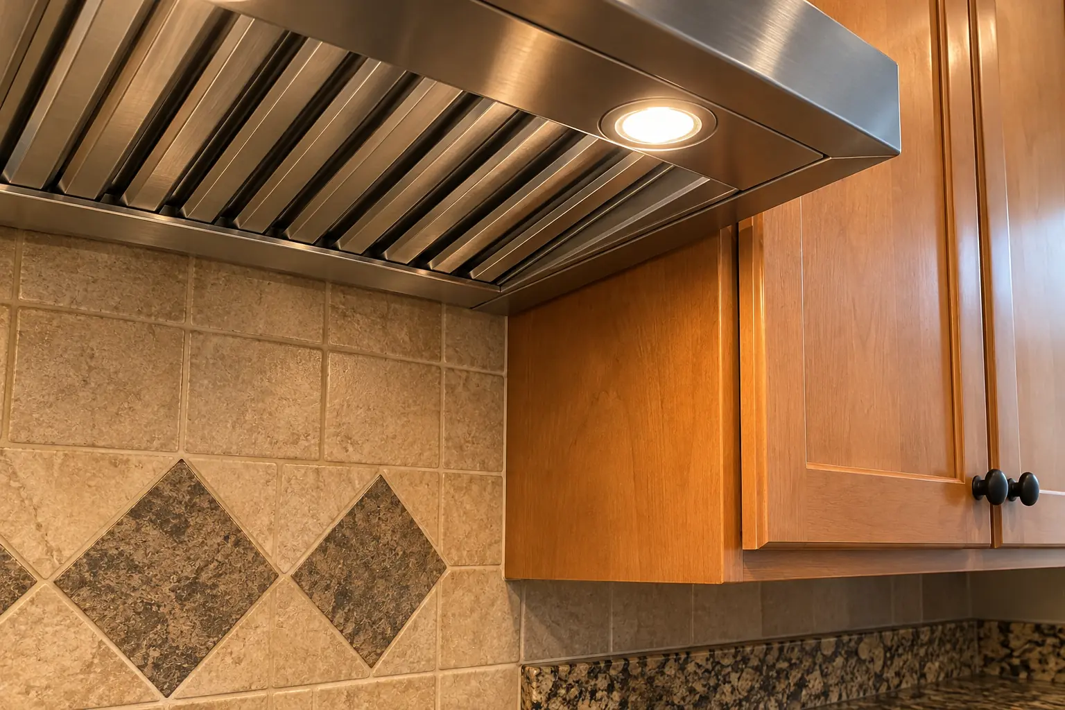 Kitchen Ventilation & Range Hoods in a 2000s new construction — detail