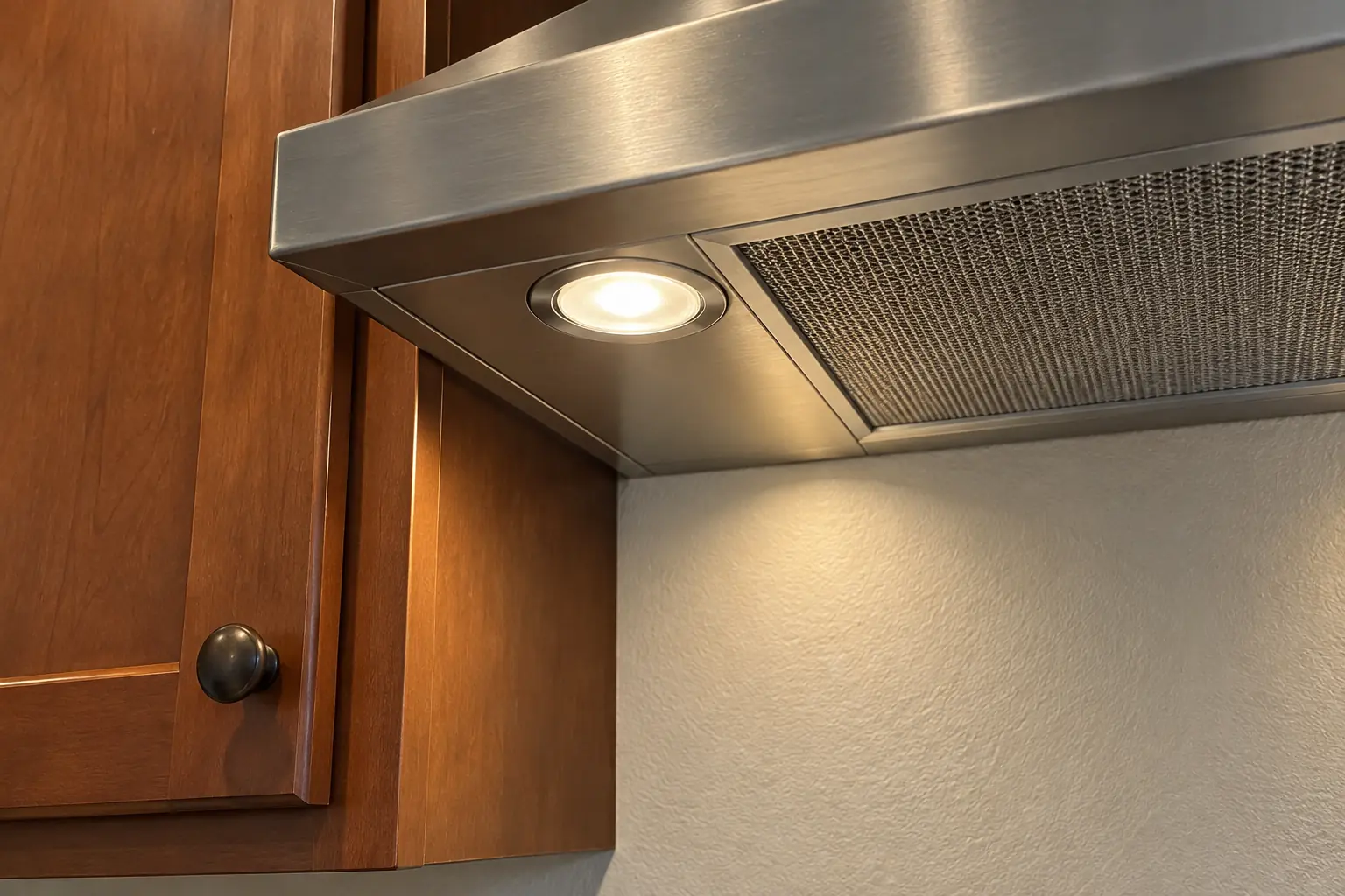 Range Hood Installation in a 2000s new construction — detail