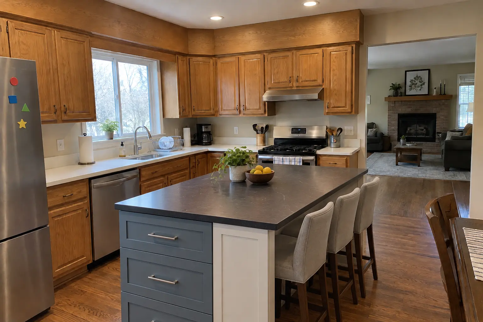 Kitchen Island & Peninsula Installation — after