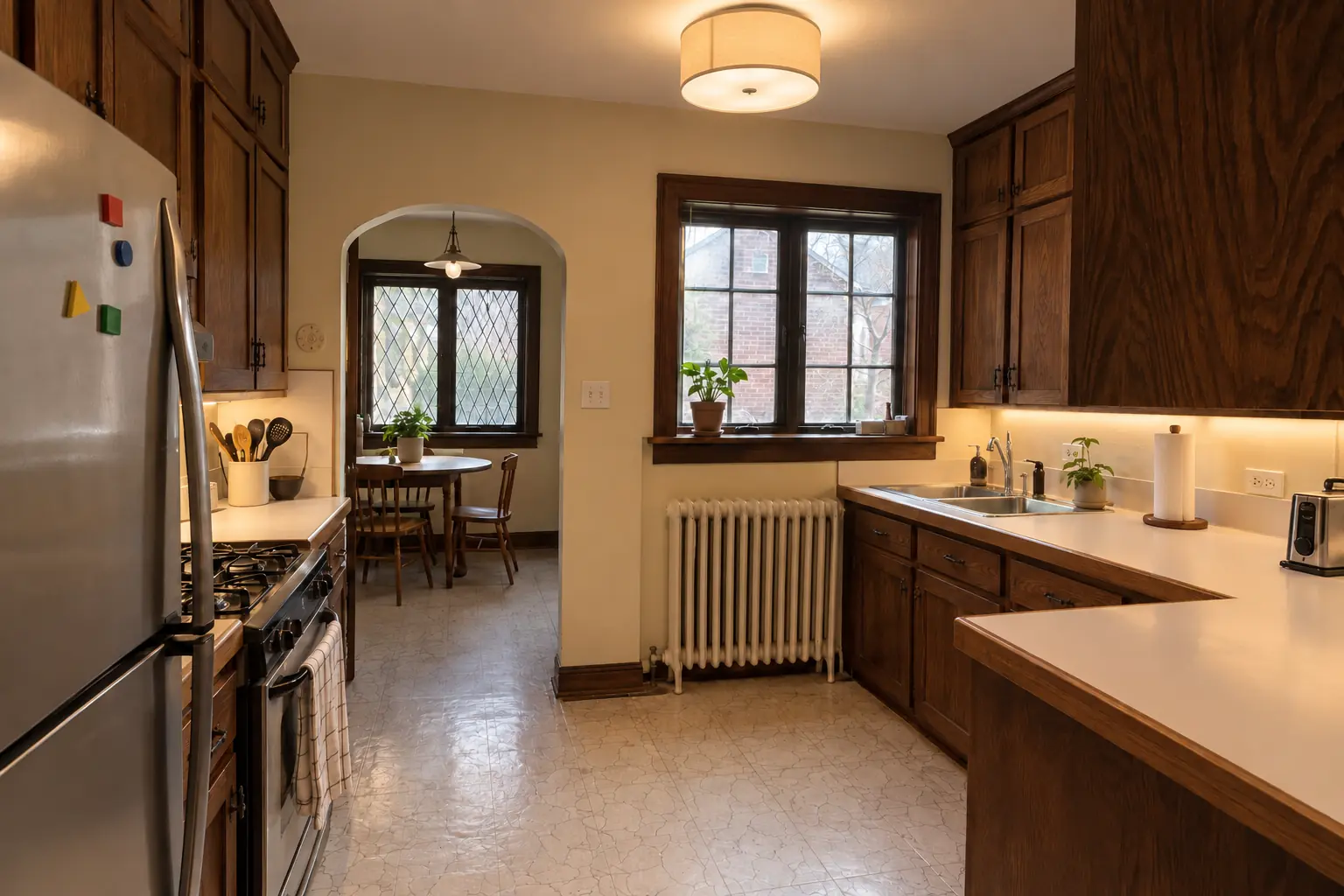 Kitchen Lighting Installation in a prewar house — after