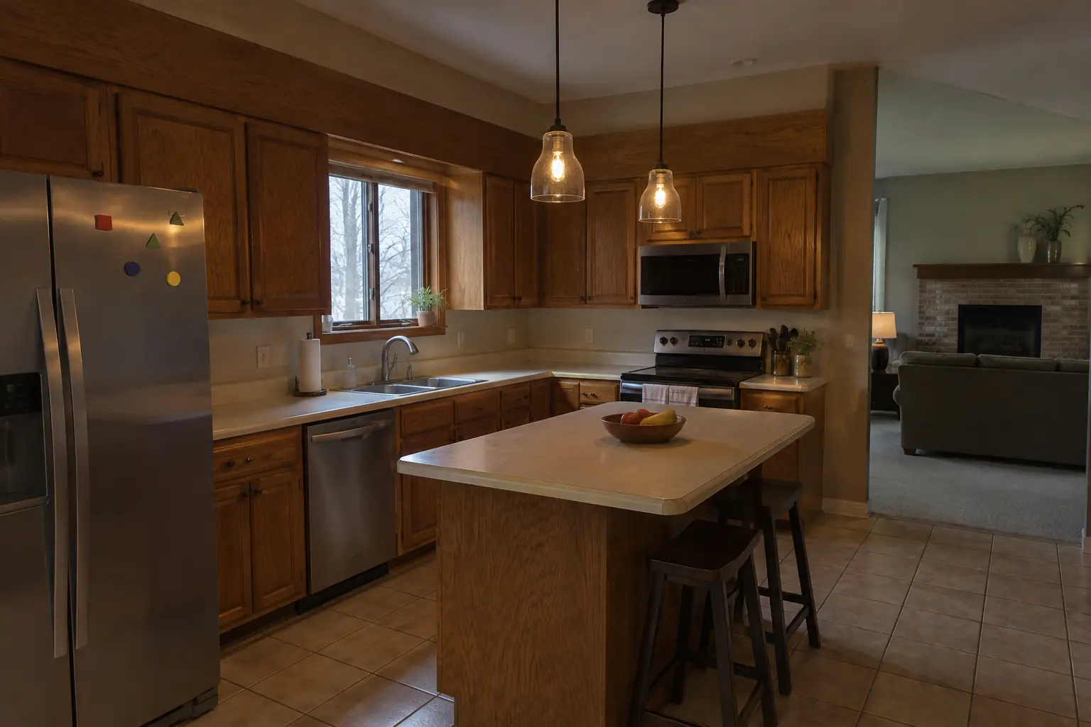 Kitchen Lighting Installation — before