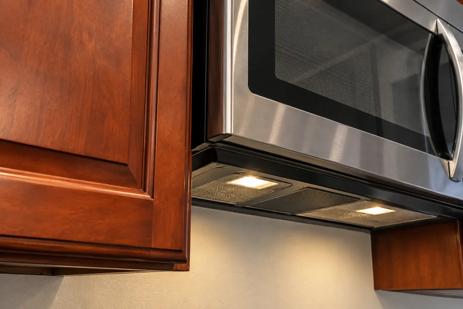 Microwave Installation in a prewar vintage condo — detail