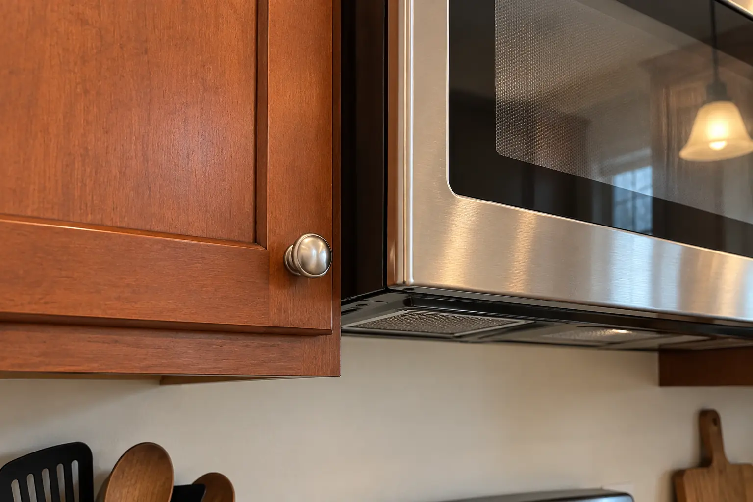 Microwave Installation in a 2000s new construction — detail
