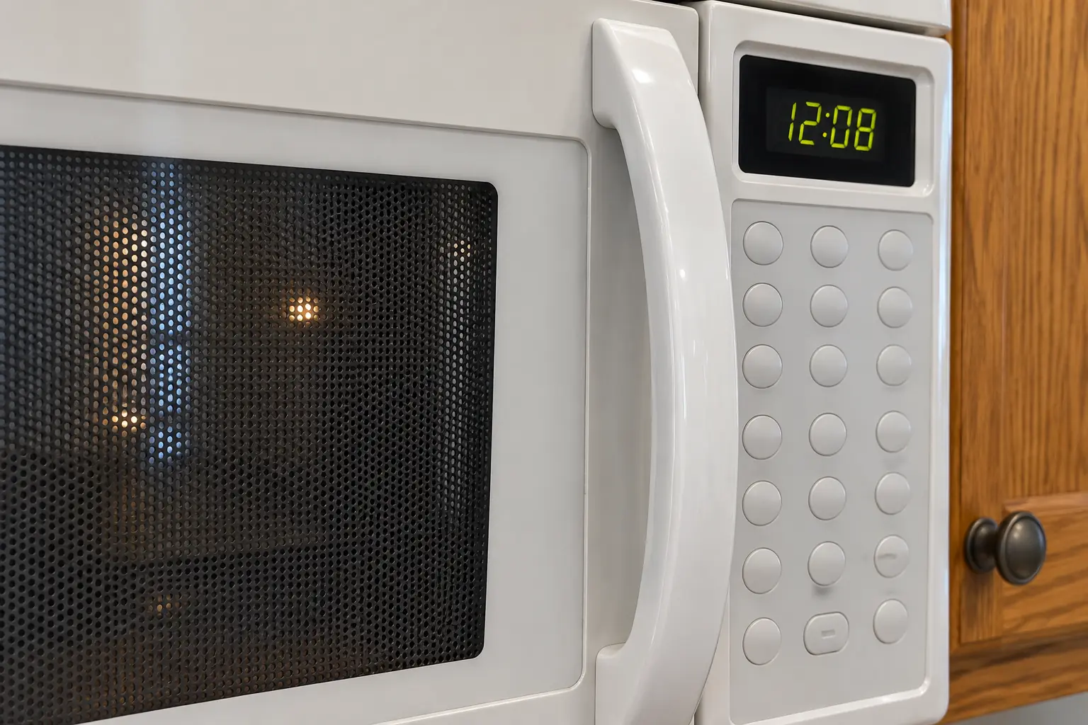 Microwave Repair in a 1980s-1990s two-story colonial / tract house — detail