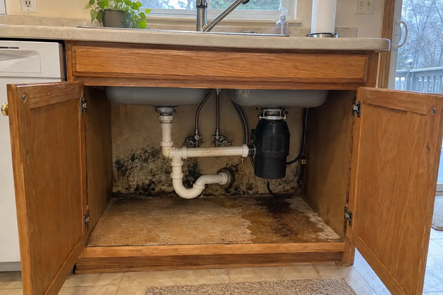 Kitchen Mold Remediation — before