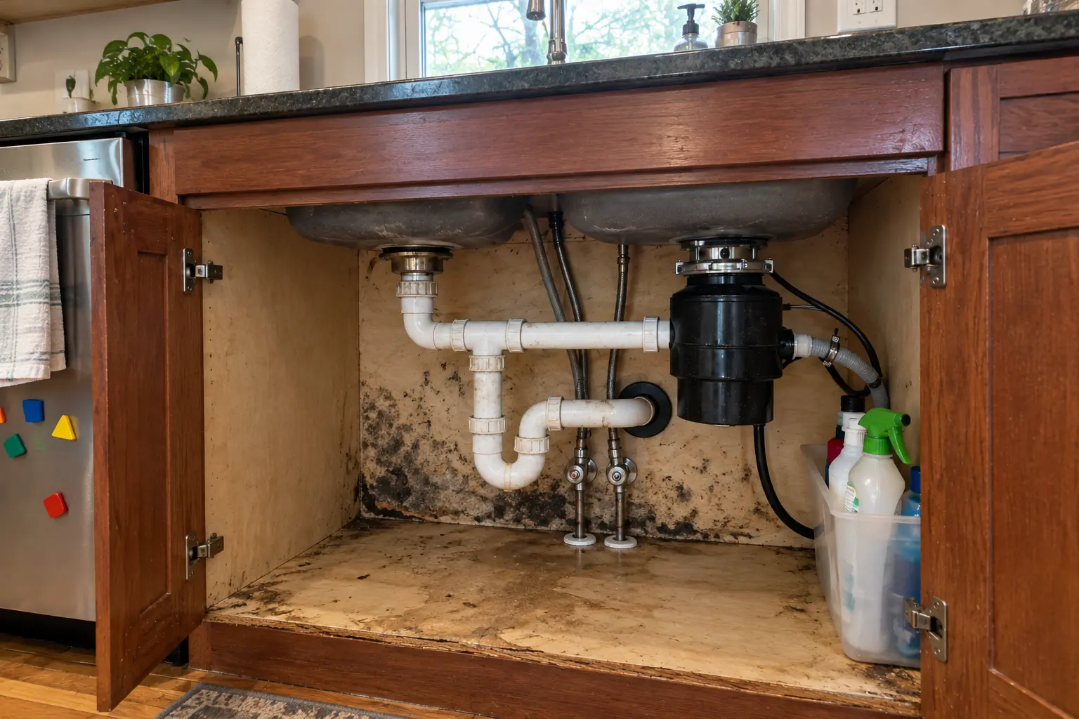 Kitchen Mold Remediation in a 2000s new construction — problem