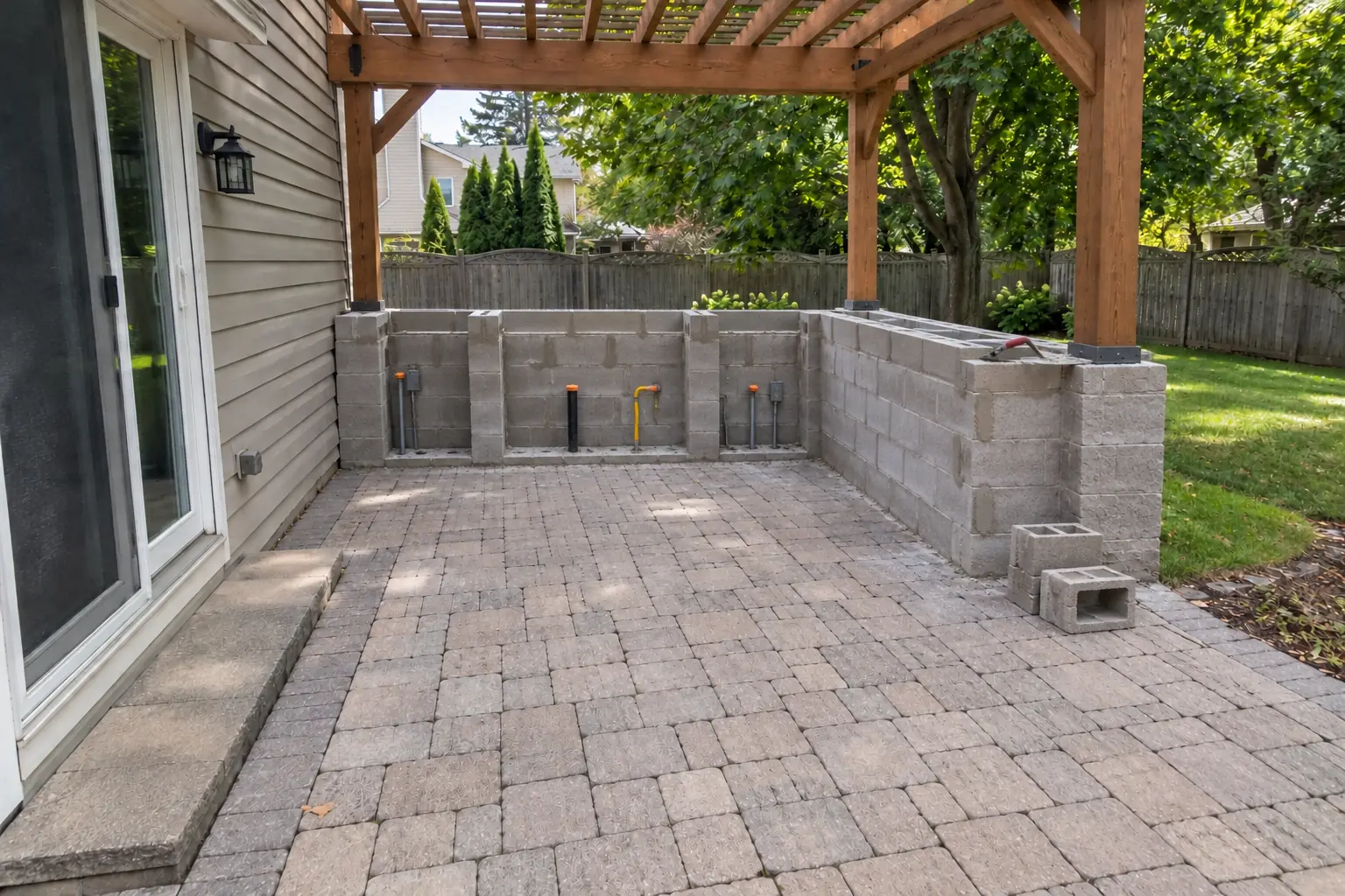 Outdoor Kitchen Installation in a outdoor — in progress