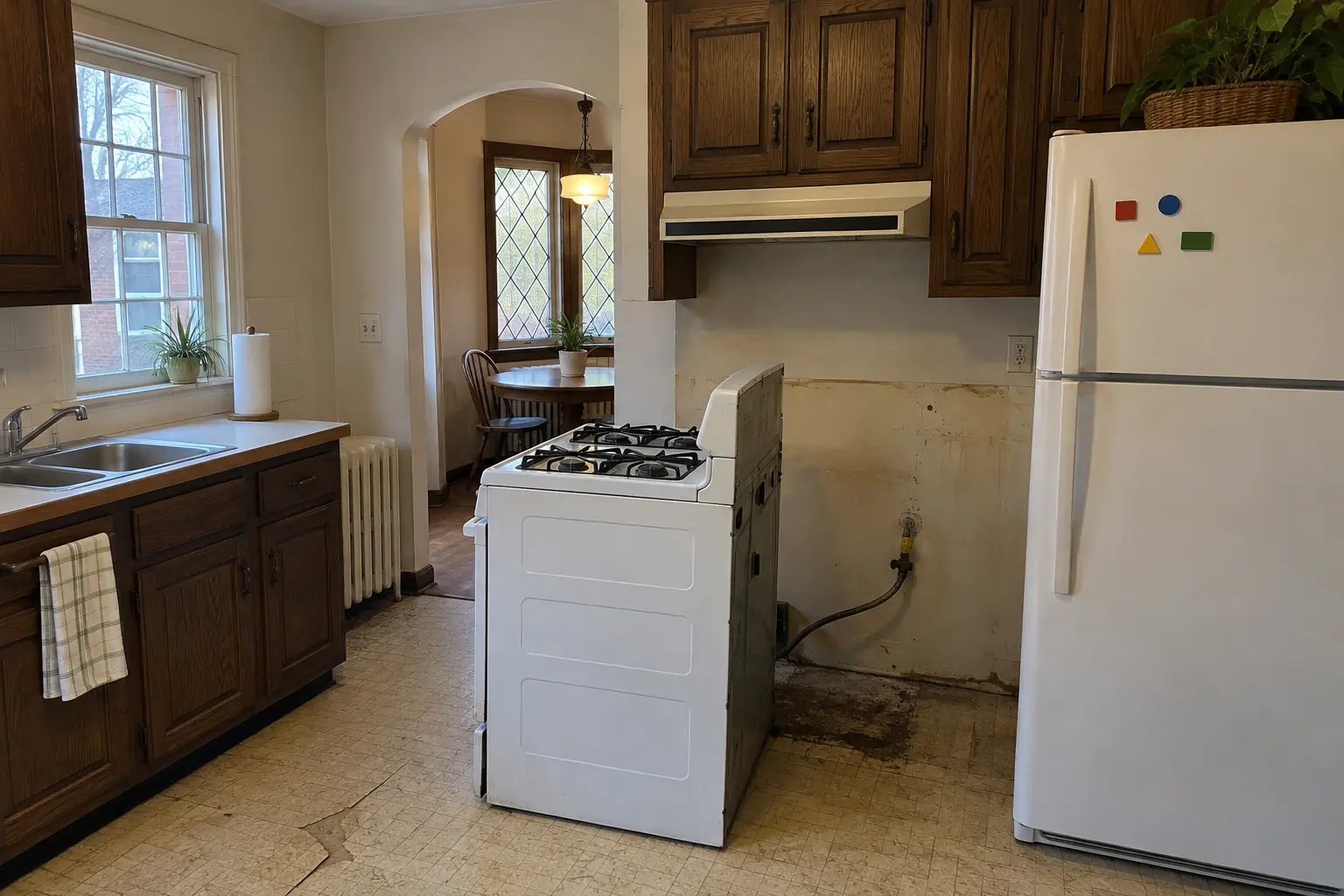 Oven, Range & Cooktop Installation in a prewar house — before
