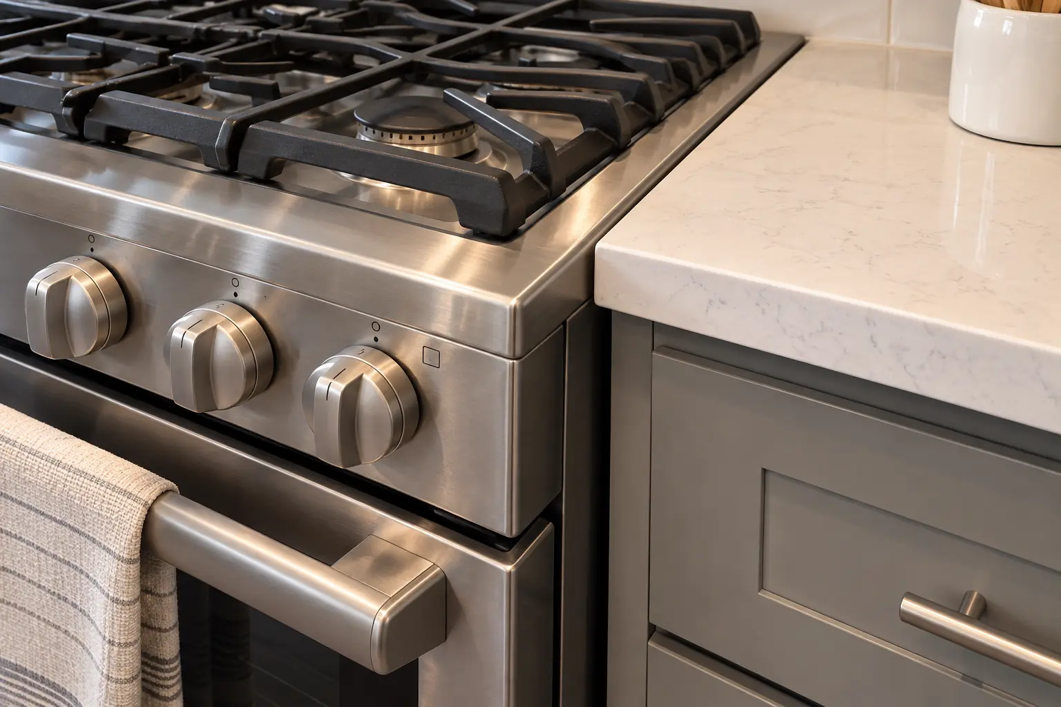 Oven, Range & Cooktop Installation in a 2000s new construction — detail