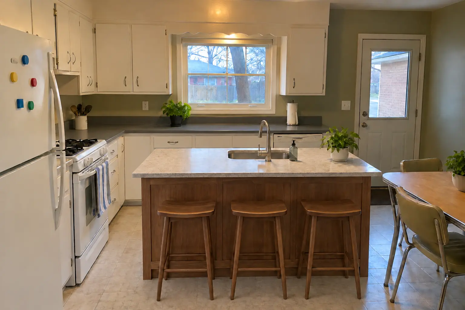 Kitchen Plumbing Relocation project in Lombard, after