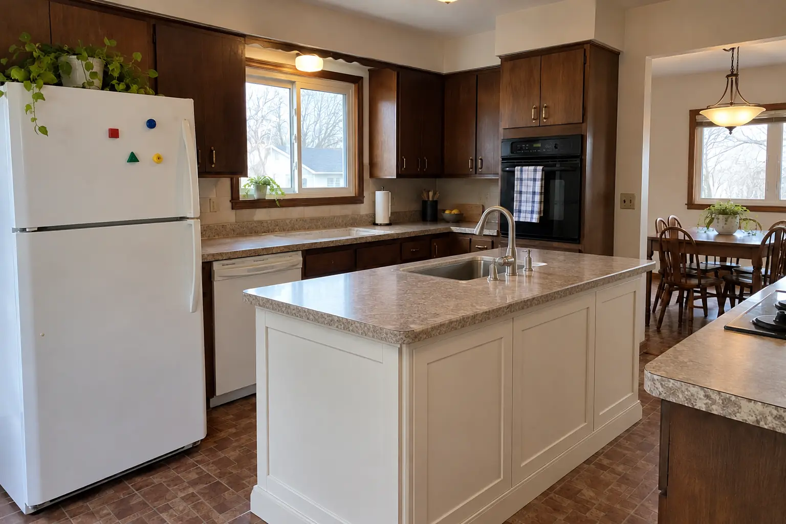 Kitchen Plumbing Relocation project in Glen Ellyn, after
